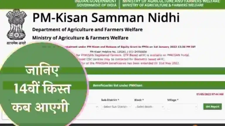 PM Kisan 14th kist patrata Suchi